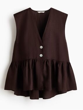 NWT Brown Peplum Top H&M